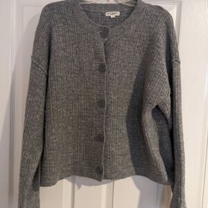 Max Studio Waterfall Heather Gray Women's Wool blend Cardigan